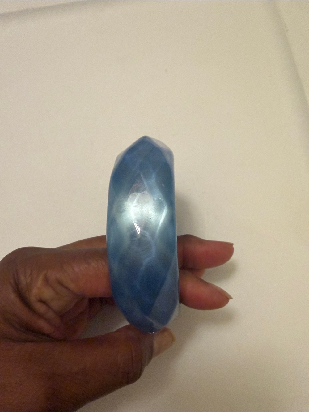 Blue Faceted Resin Bangle Bracelet - Women Jewelry
